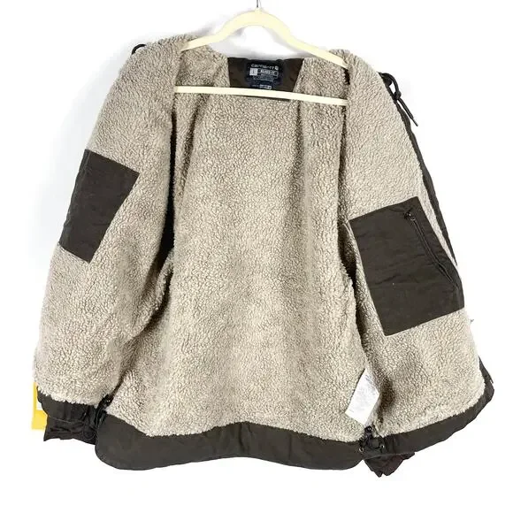 SOLD-Carhartt Washed Duck Sherpa Lined Utility Jacket Brown Coat Relaxed Sz L - Picture 10 of 11